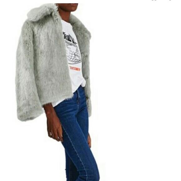 Topshop Claire faux fur jacket gray - Picture 8 of 10